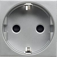 Розетка с заземлением без рамки ABB Niessen Zenit 1-м. 2 мод. шторки N2288 PL серебро картинка